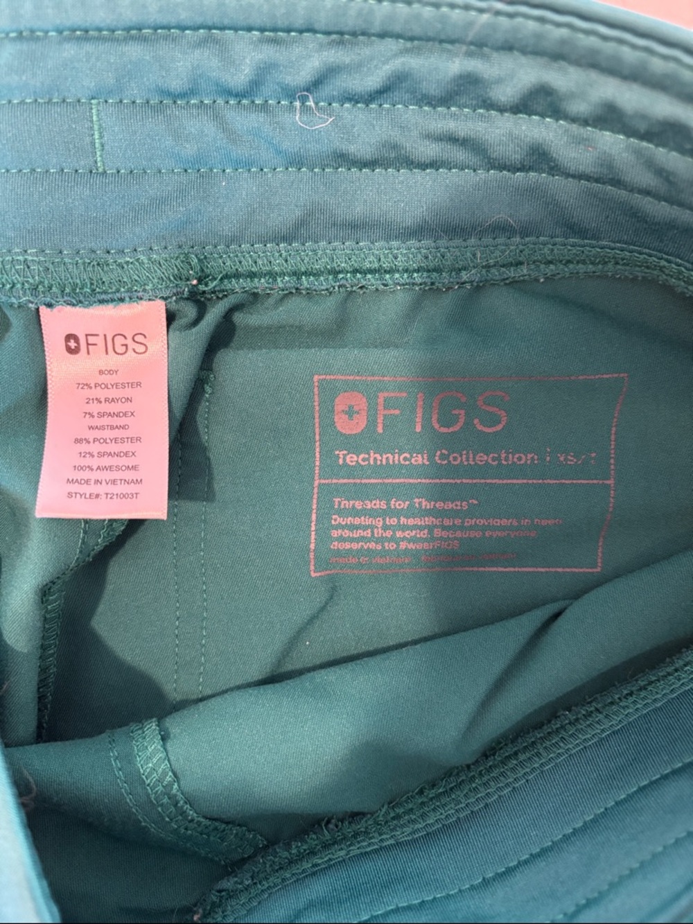 FIGS Green Livingston Scrub Pants - Picture 2 of 3